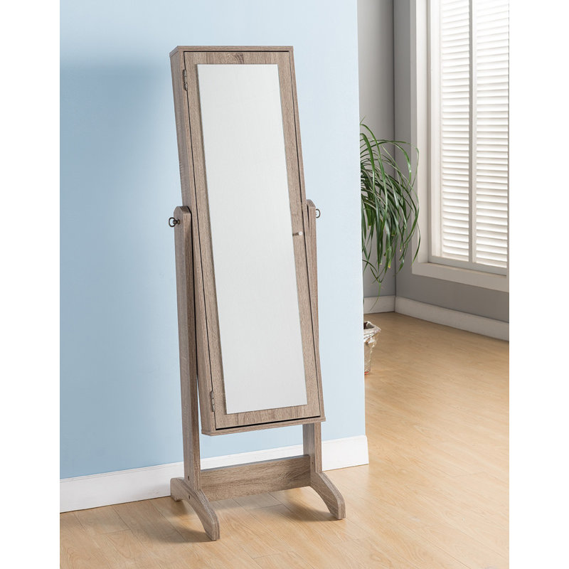 Highland Dunes Walkerville Free Standing Jewelry Armoire with Mirror